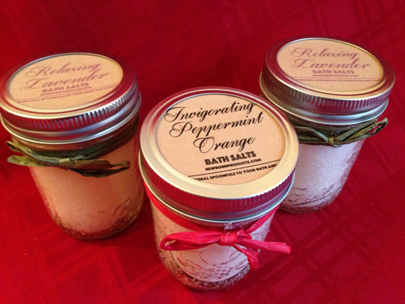 Jars of Homemade Bath Salts